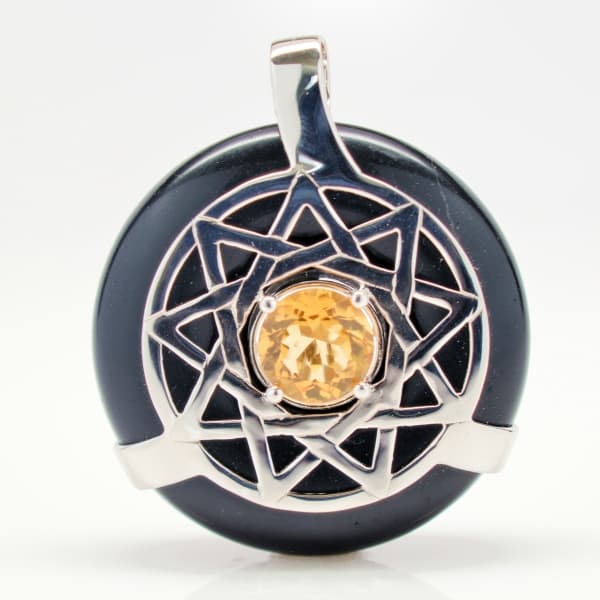 Black Obsidian w/Citrine (Front View)