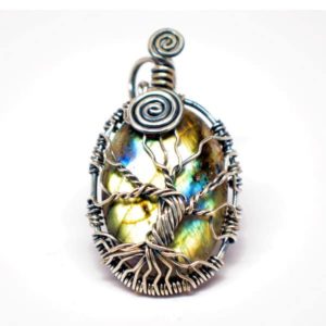 Rainbow Labradorite - Tree of Harmony Amulet (Front)