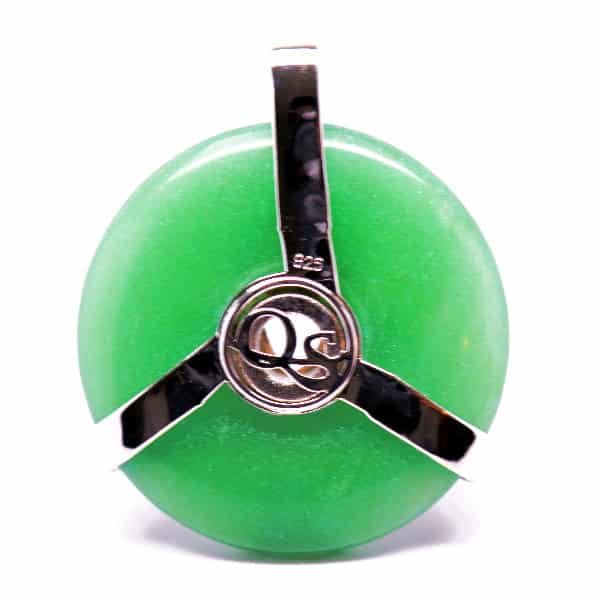 Triquetra Green Aventurine w/Mystic Green & Clear Quartz Amulet (Back)