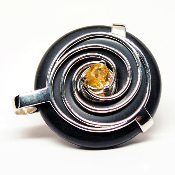 Obsidian w/Citrine